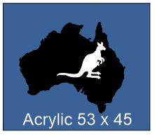 Map of Australia Acrylic Black 53 x 45mm,pack of4